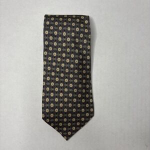 Vintage Christian Dior Tie 100% Silk Gray Yellow Purple Abstract WPL125 USA Made